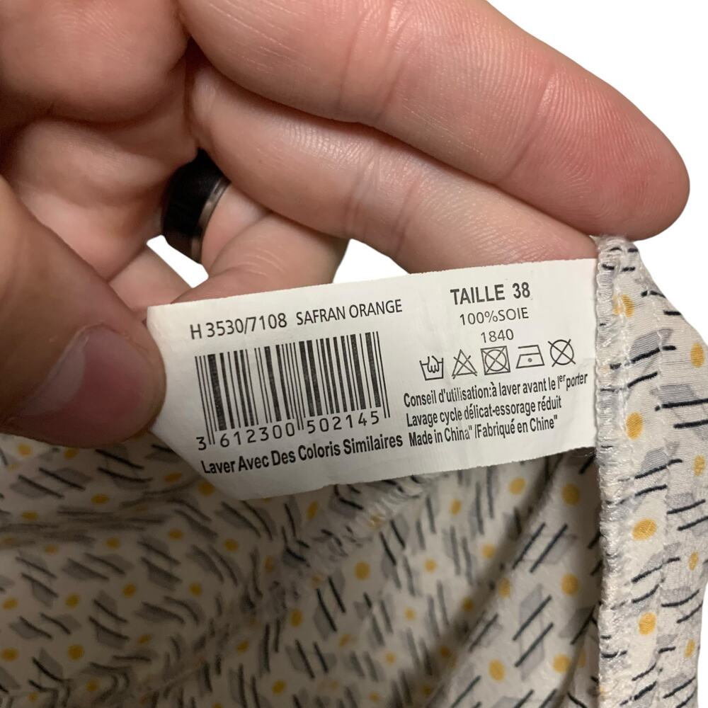 Monoprix Autre Ton Blouse Safran Orange Womens Size 38 ( Size 8) - Picture 6 of 7